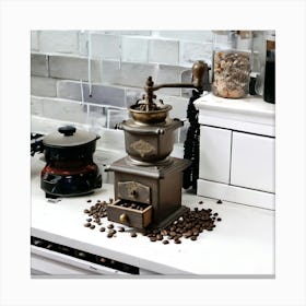 Coffee Grinder In The Kitchen Canvas Print