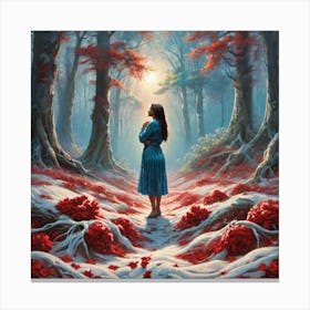 Girl In The Woods 6 Canvas Print