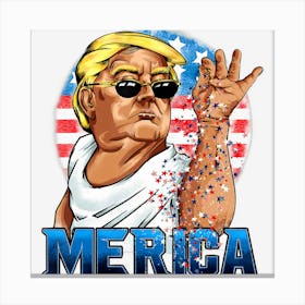 Trending Donald Trump Salt Merica Freedom Usa Flag 4th Canvas Print