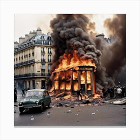 Riots In Paris 5 Canvas Print