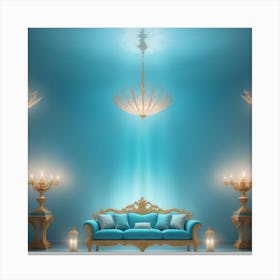 Underwater Palace Living Room Canvas Print