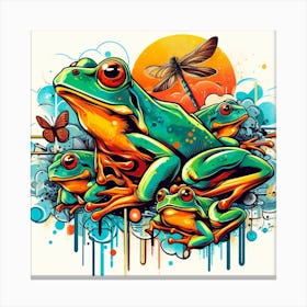 Frog Street Art 10 Canvas Print