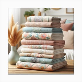 Stack Of Towels Canvas Print