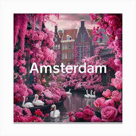 Flower Garden Amsterdam Pink (4) Canvas Print