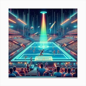 8-bit futuristic sports stadium Canvas Print