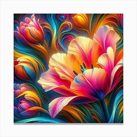 Abstract Flower Painting Canvas Print