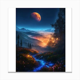 Moonlight In The Valley Canvas Print