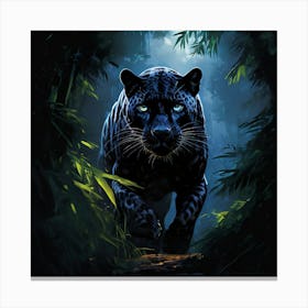 Black Jaguar art print Canvas Print