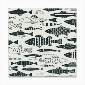 Black And White Fish Canvas Print