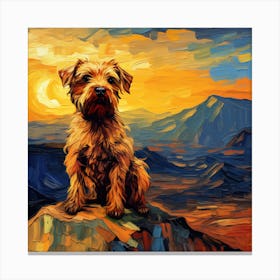 Dog At Sunset Canvas Print