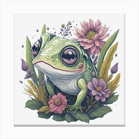Floral Frog (7) Canvas Print