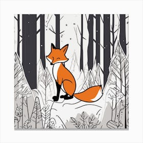 Fox In The Woods 34 Canvas Print