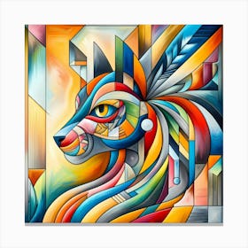 Abstract Wolf Canvas Print