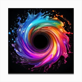 Fluid Rainbow Spiral Into The Abyss Abstract 2 Canvas Print