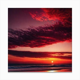 Sunset At The Beach 430 Canvas Print