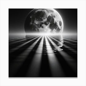 Moon Over The Water Canvas Print