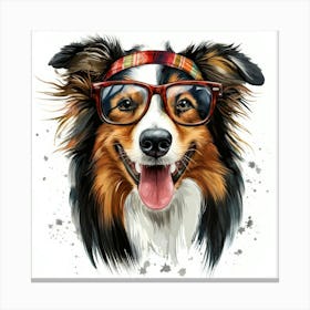 Dog Wearing Glasses 1 Canvas Print