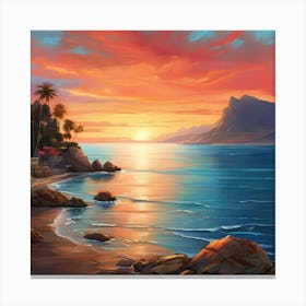 Sunset On The Beach 8 Canvas Print