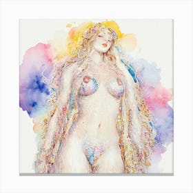 Nude young Nymph Canvas Print