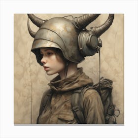 Girl With Horns gaming Canvas Print