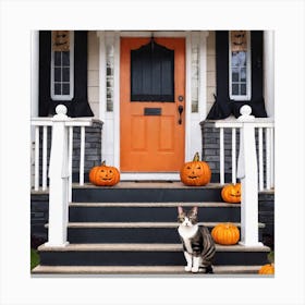 Halloween Front Porch 2 Canvas Print