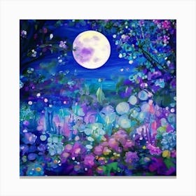 Full Moon In The Forest 4 Canvas Print