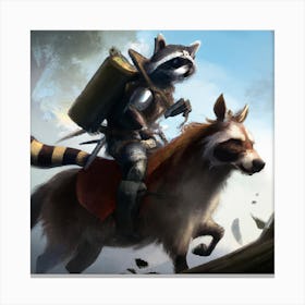 Knight Raccoon Canvas Print