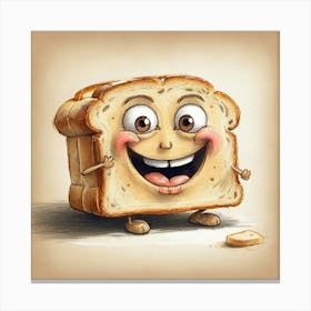 Cartoon Bread 10 Canvas Print