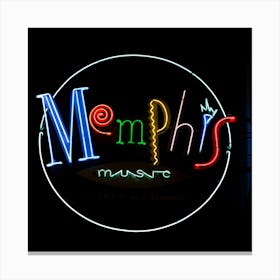 Memphis Music Neon Sign Canvas Print