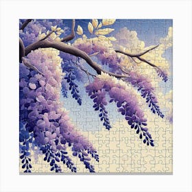 Abstract Puzzle Art Wisteria tree 2 Canvas Print