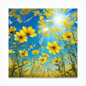 Sunflowers In The Field 3 Canvas Print