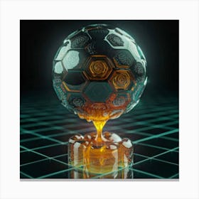 Soccer Ball With Honey Canvas Print