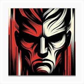 Red And Black Face Canvas Print