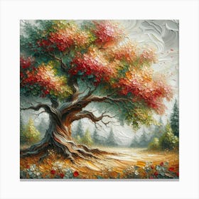 Oak tree road Canvas Print