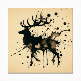 Deer Splatter Painting Canvas Print