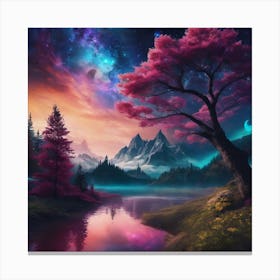 Landscape In The Night Sky Canvas Print