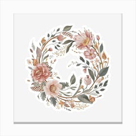 Floral Wreath 18 Canvas Print