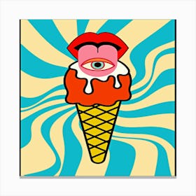 Scoops of Summer,70s Beachside Bliss,Beachy Keen Ice Cream Dreams Canvas Print