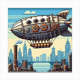 8-bit steampunk airship 1 Canvas Print