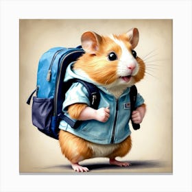 Hamster With Backpack 6 Canvas Print