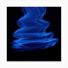 Glowing Abstract Blue Curved Lines Canvas Print