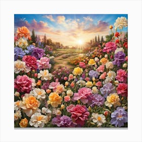 Garden Of Roses Canvas Print