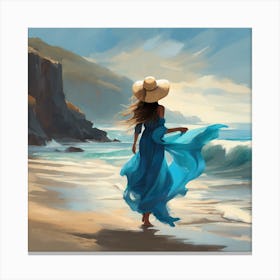 Girl On The Beach 4 Canvas Print