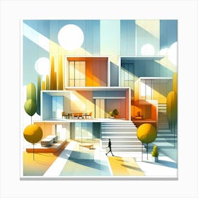 Abstract Modern House Canvas Print