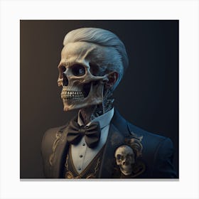 Skeleton Portrait Canvas Print