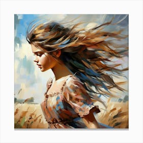 Girl In The Wind Canvas Print