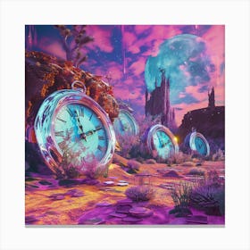 Clocks In The Desert Canvas Print