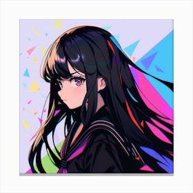 Anime Girl With Long Hair 2 Canvas Print