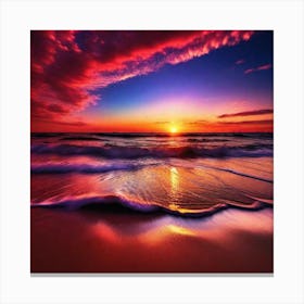 Sunset On The Beach 205 Canvas Print