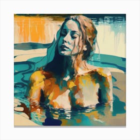Women Swimming Pool Canvas Print